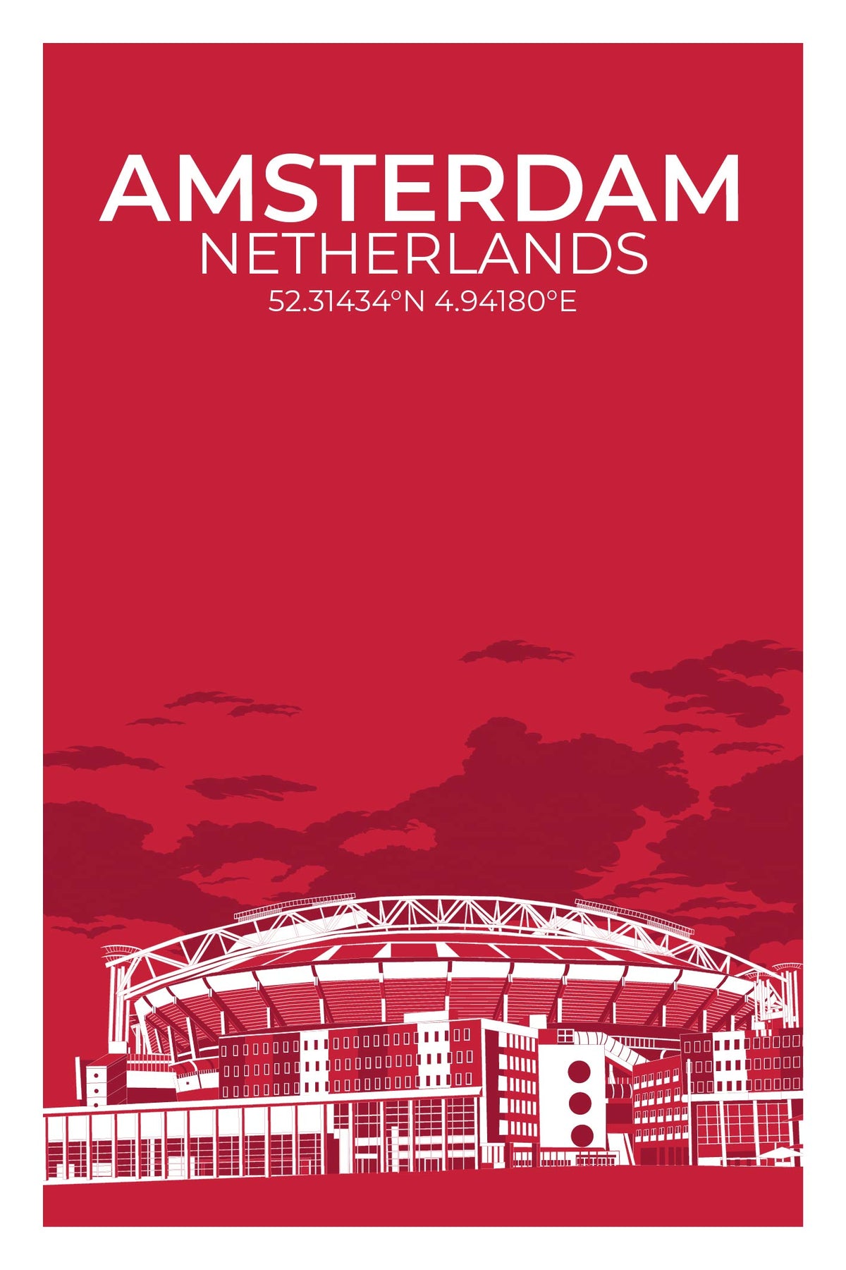 Stadion Illustration Poster Amsterdam