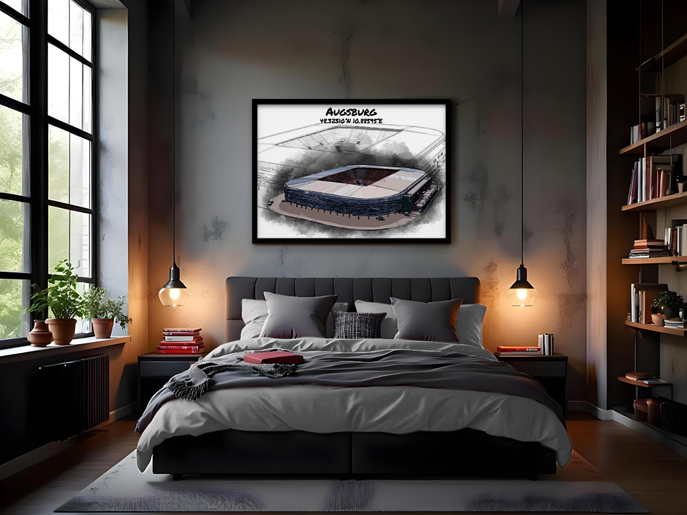 Stadion Poster Augsburg Art Print