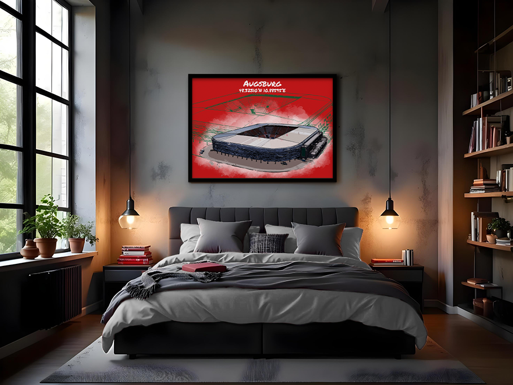 Stadion Poster Augsburg Art Print