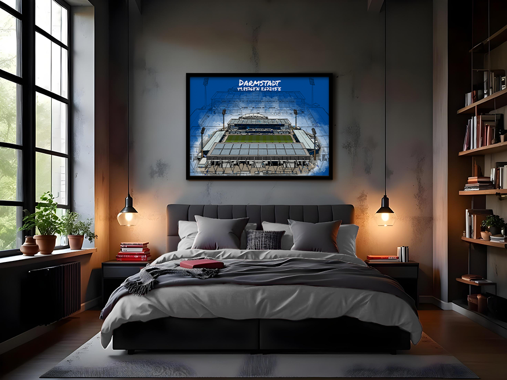 Stadion Poster Darmstadt Art Print