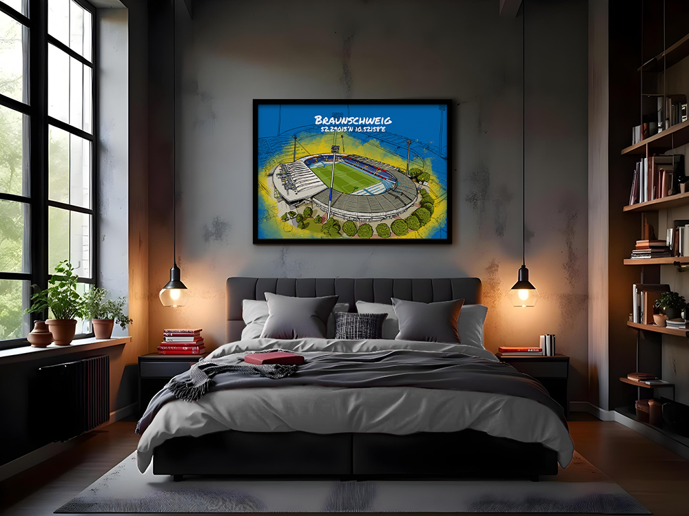 Stadion Poster Braunschweig Art Print