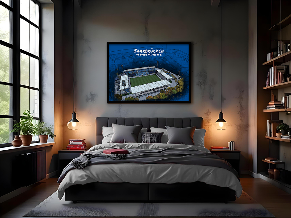 Stadion Poster Saarbrücken Art Print