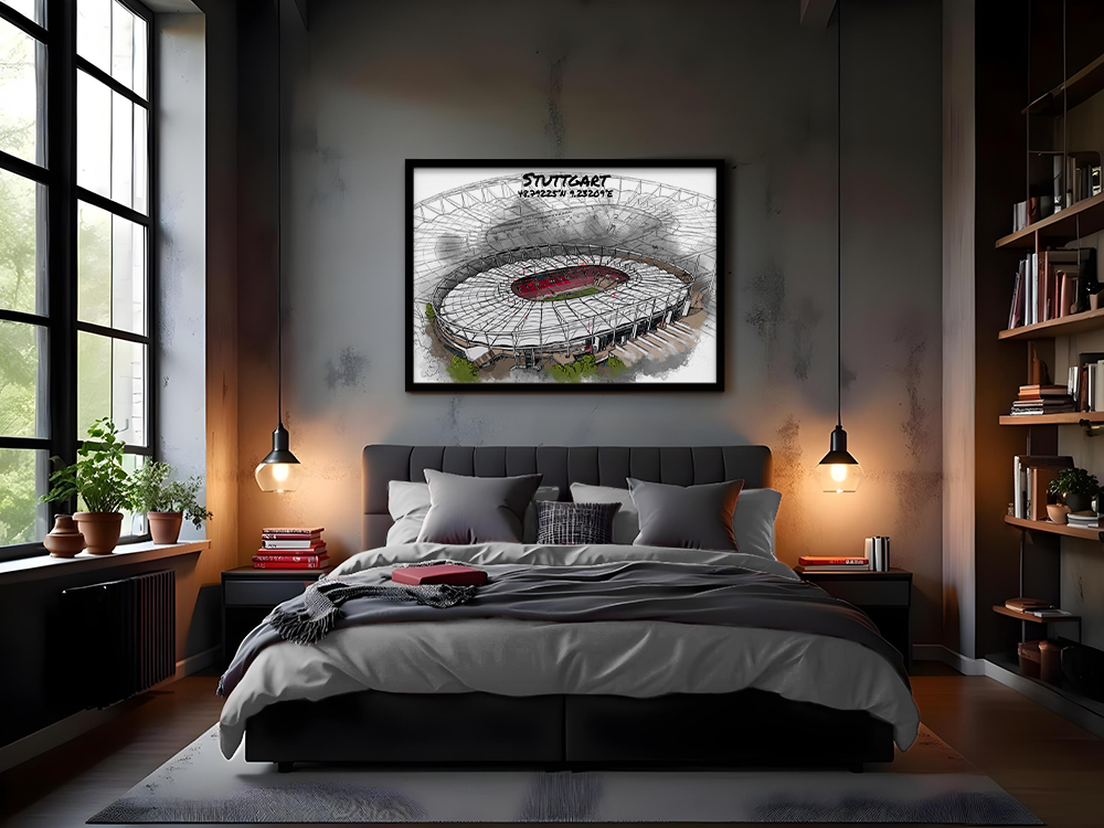 Stadion Poster Stuttgart Art Print