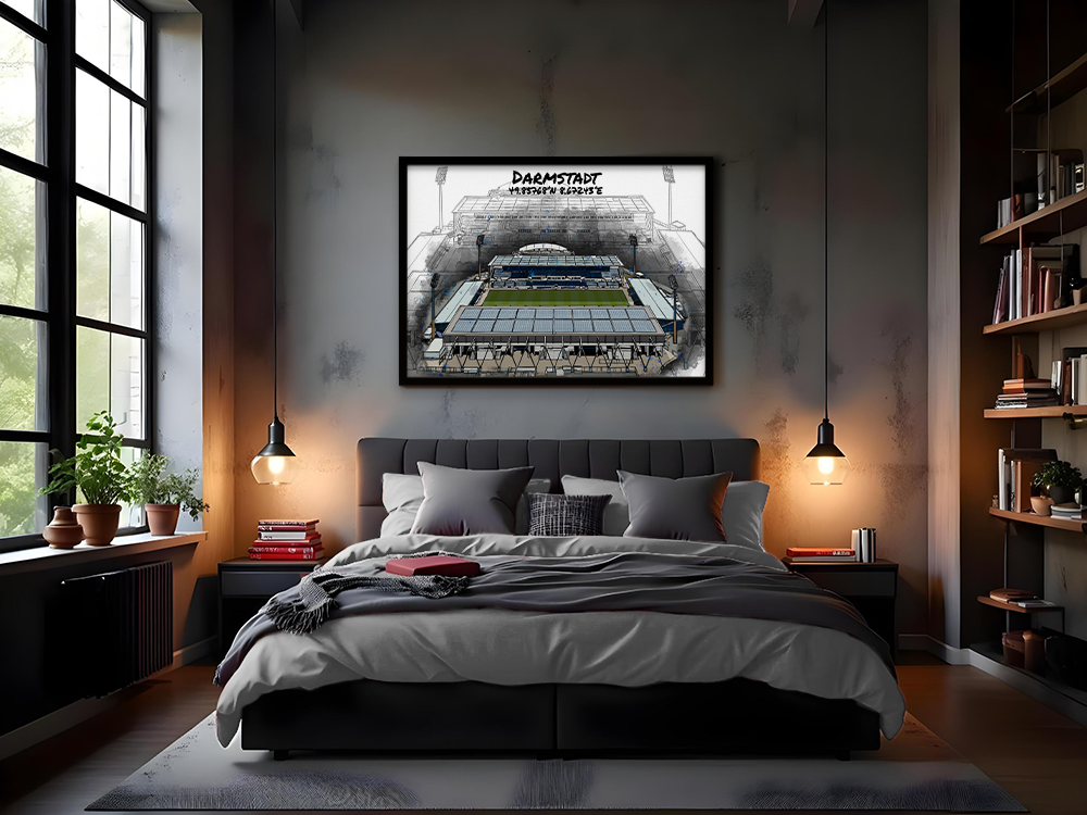 Stadion Poster Darmstadt Art Print
