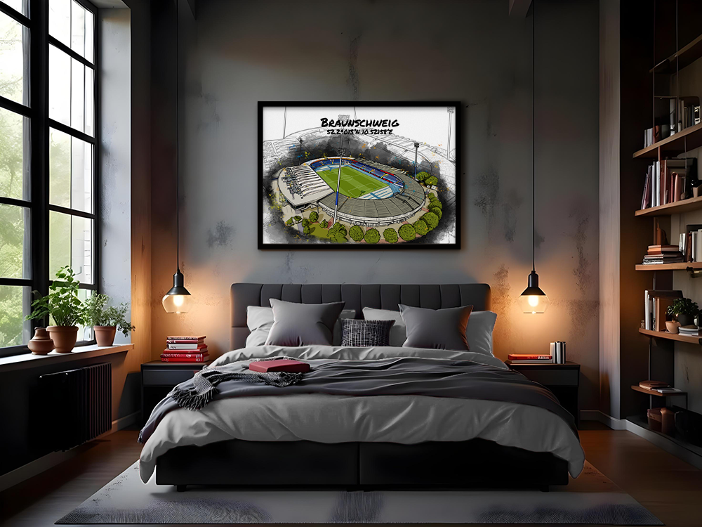 Stadion Poster Braunschweig Art Print