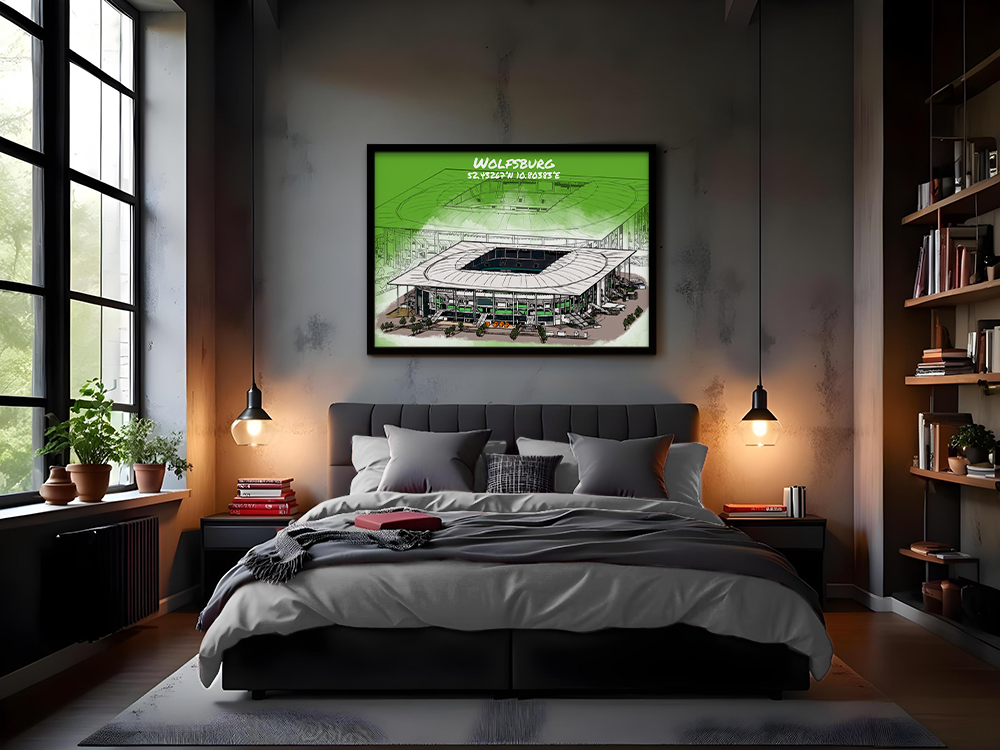 Stadion Poster Wolfsburg Art Print