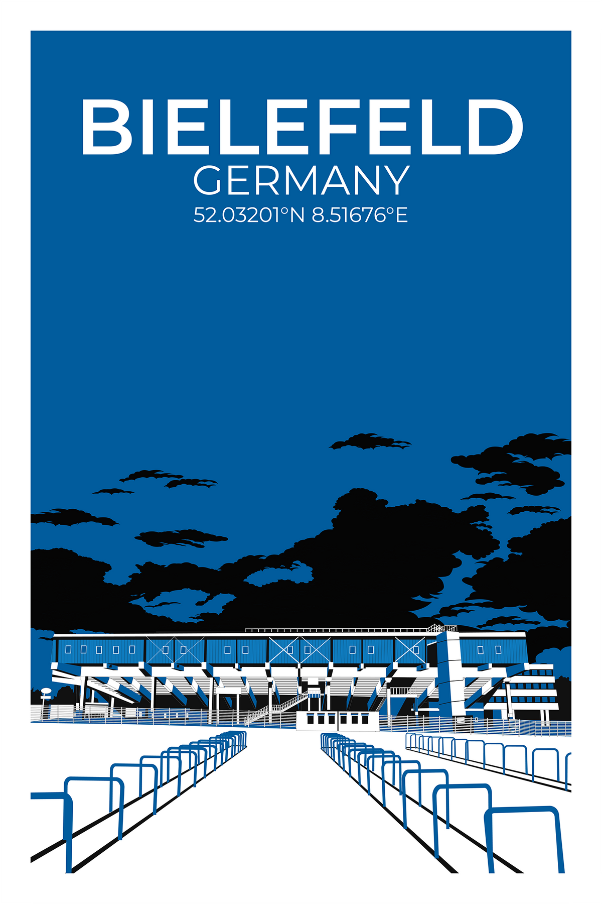 Stadion Illustration Poster Bielefeld