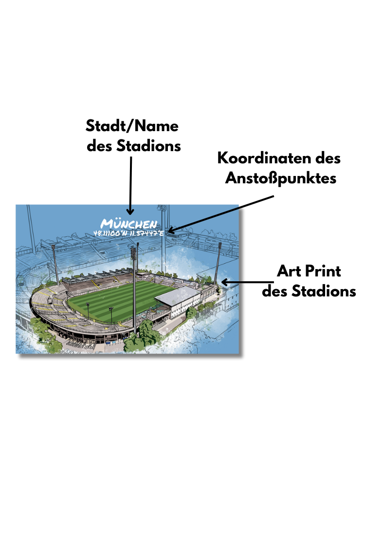 Dein individueller Stadion Art Print