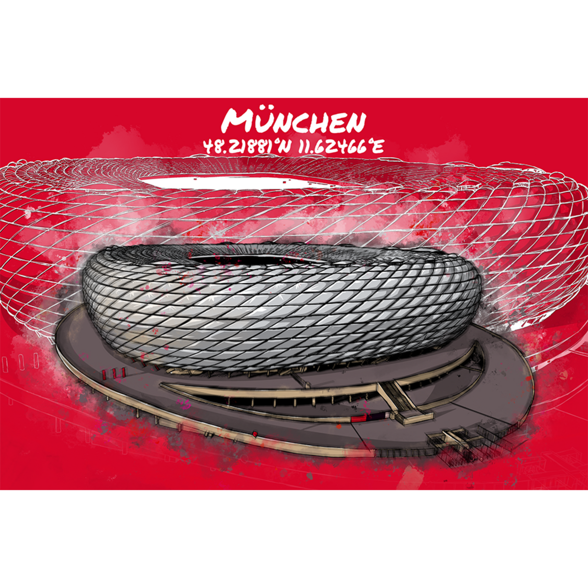 Stadion Poster München Art Print