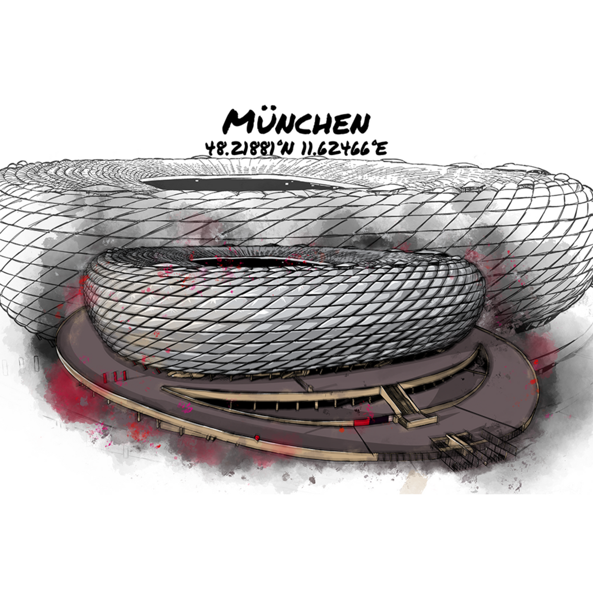 Stadion Poster München Art Print