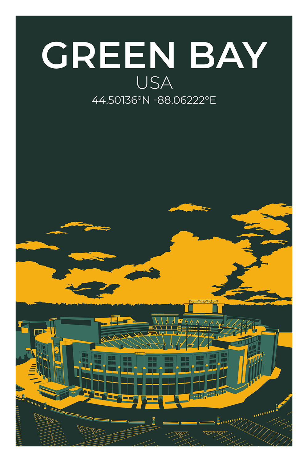 Stadion Illustration Poster Green Bay