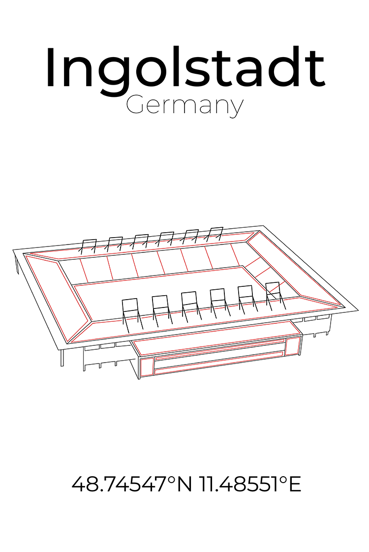 Stadion Poster Ingolstadt, Line Art Print