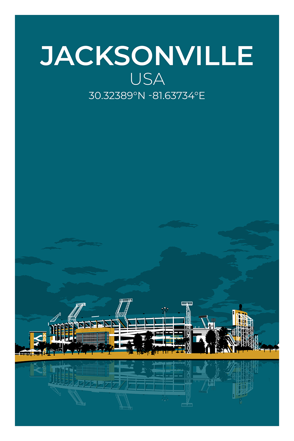 Stadion Illustration Poster Jacksonville