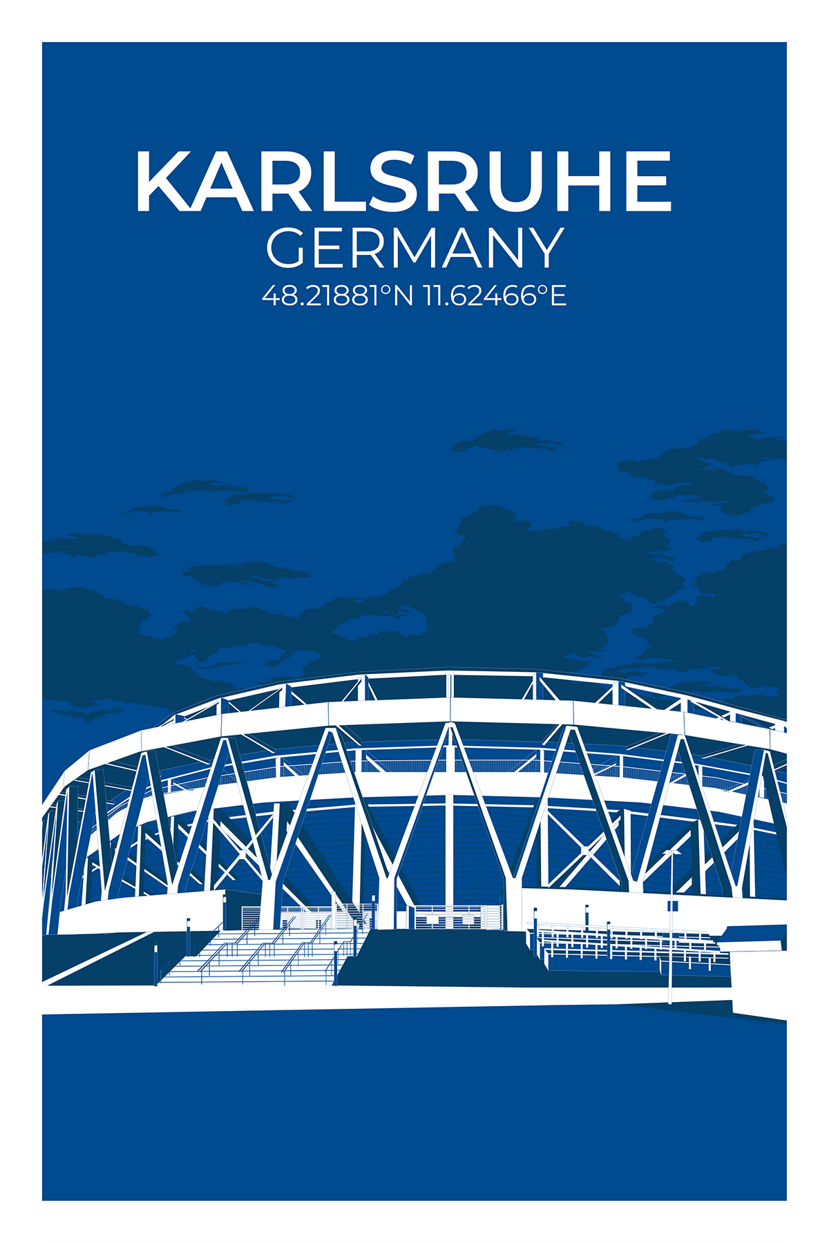 Stadion Illustration Poster Karlsruhe