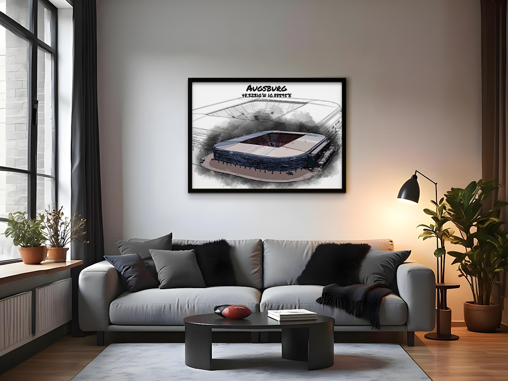 Stadion Poster Augsburg Art Print