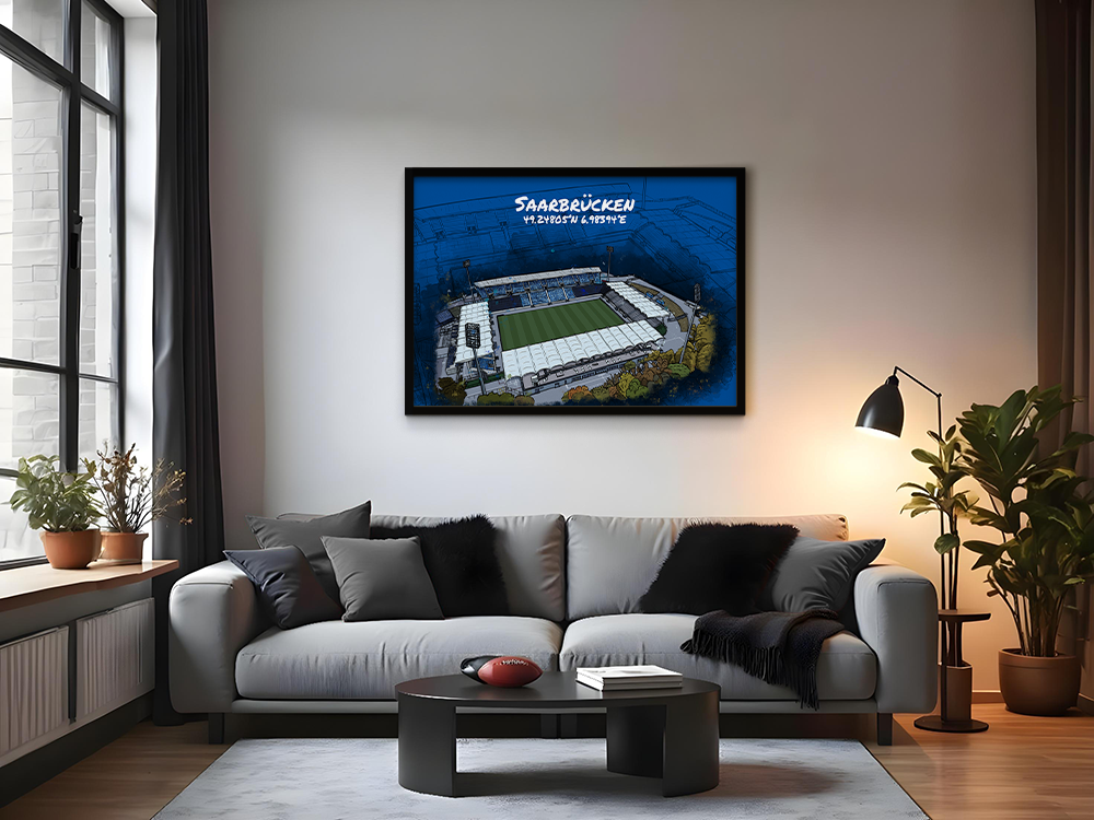 Stadion Poster Saarbrücken Art Print