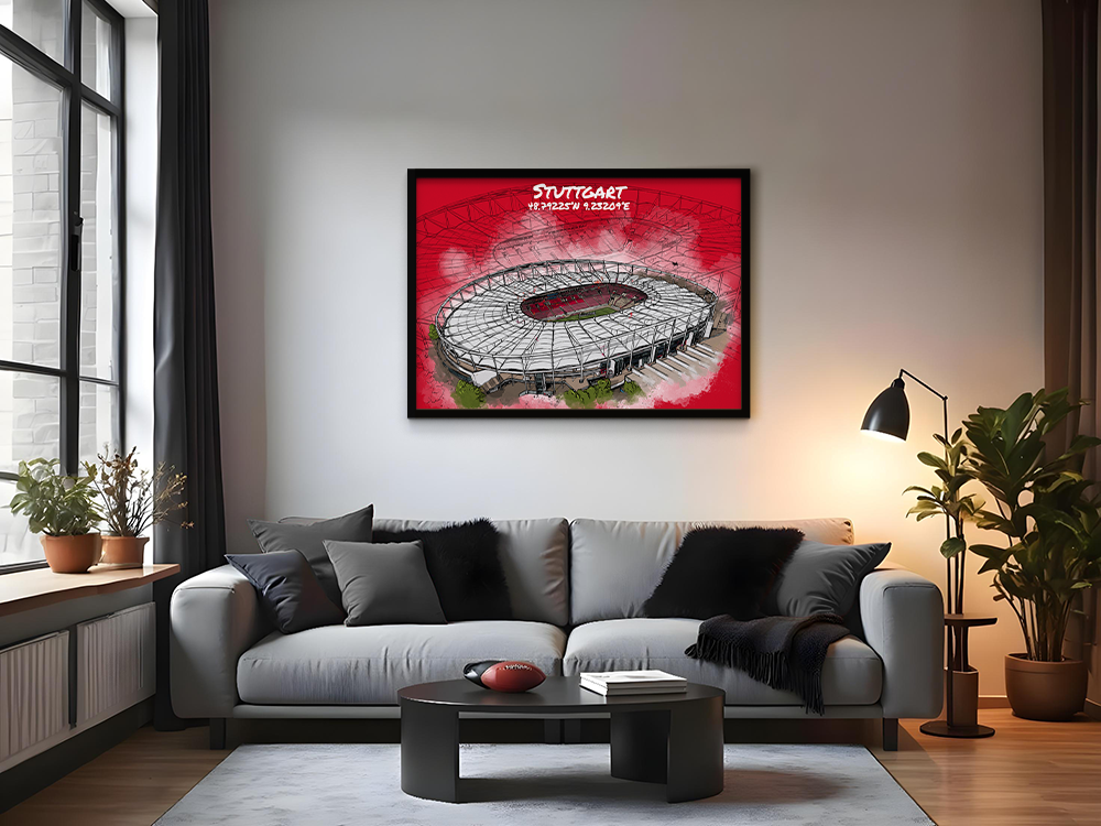 Stadion Poster Stuttgart Art Print