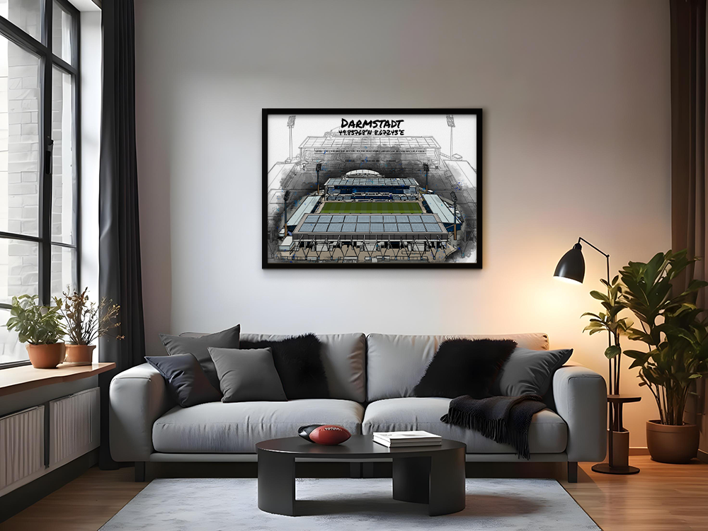 Stadion Poster Darmstadt Art Print