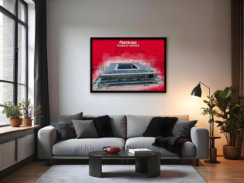 Stadion Poster Freiburg Art Print