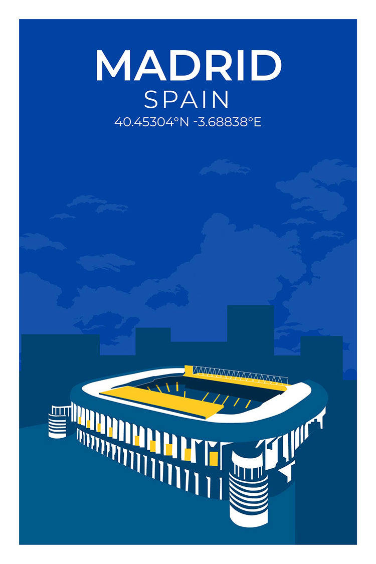 Stadion Illustration Poster Madrid - Vor dem Umbau