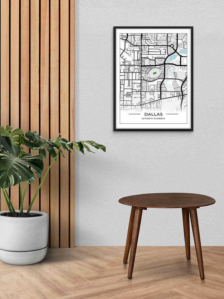 Football Stadion Map Poster Dallas