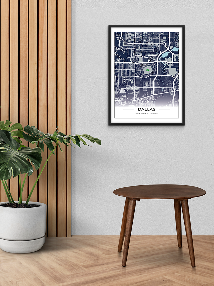 Football Stadion Map Poster Dallas