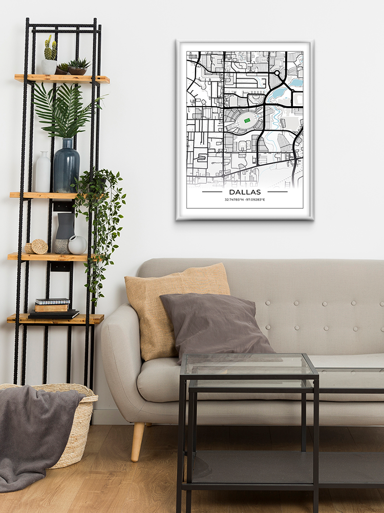 Football Stadion Map Poster Dallas