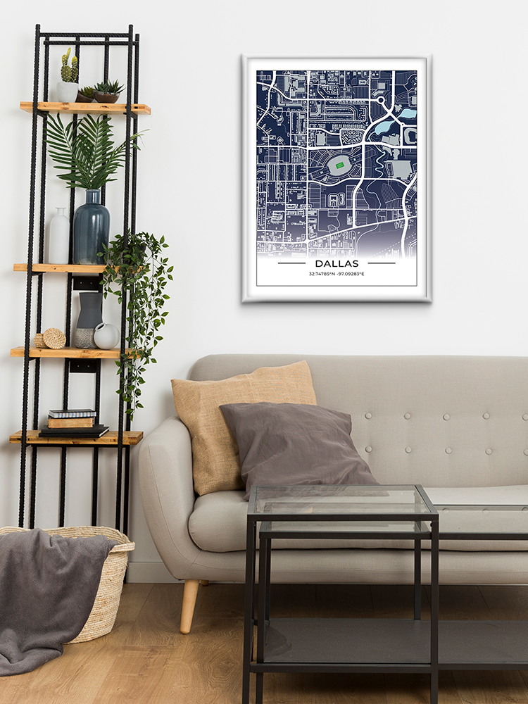 Football Stadion Map Poster Dallas