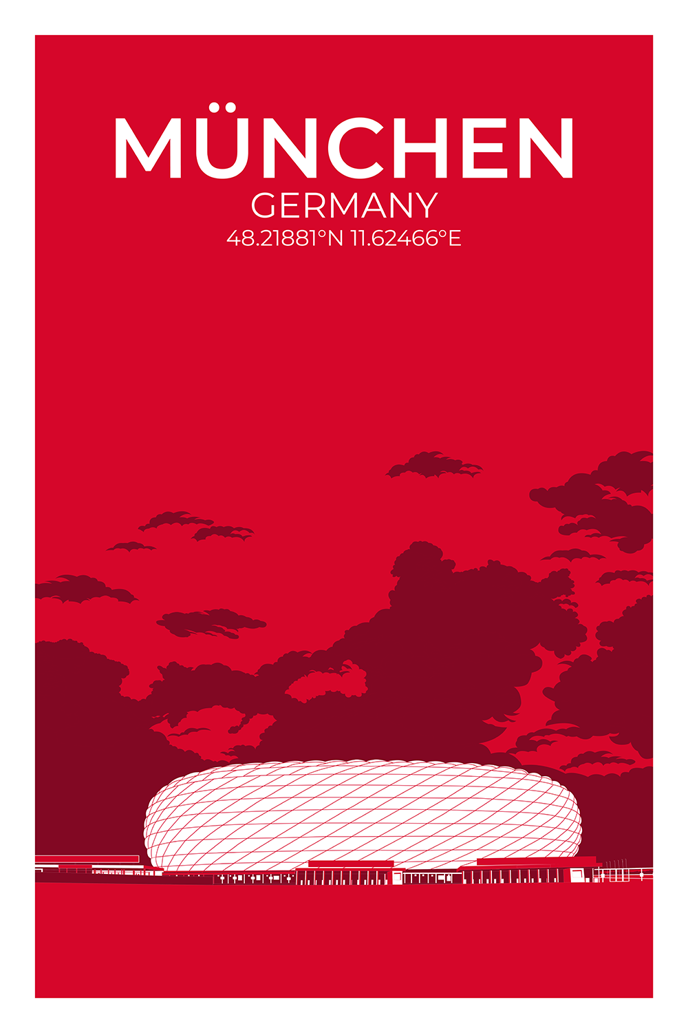 Stadion Illustration Poster München