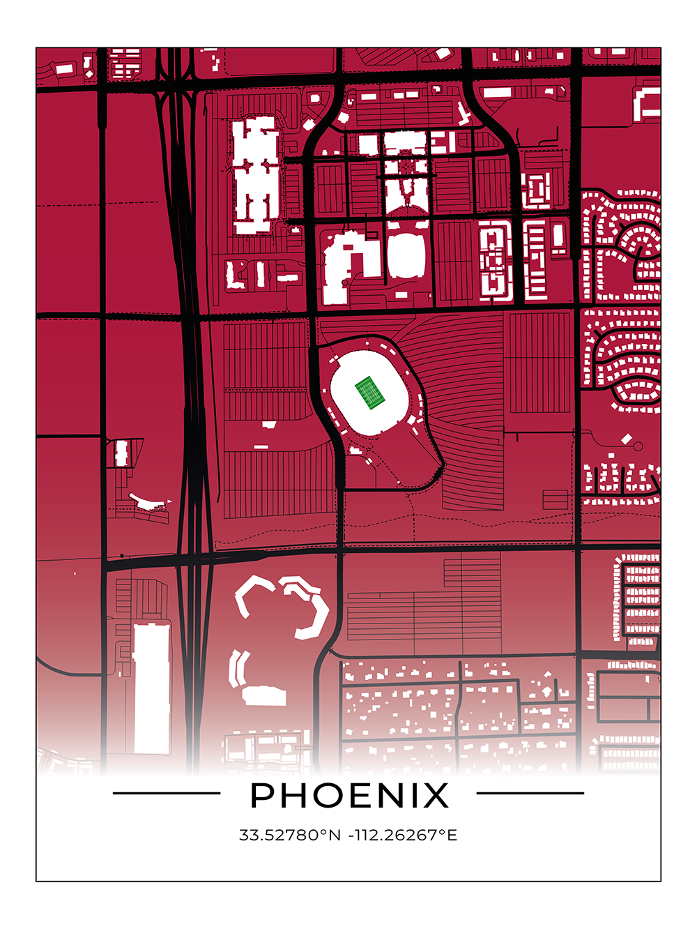 Football Stadion Map Poster Phoenix