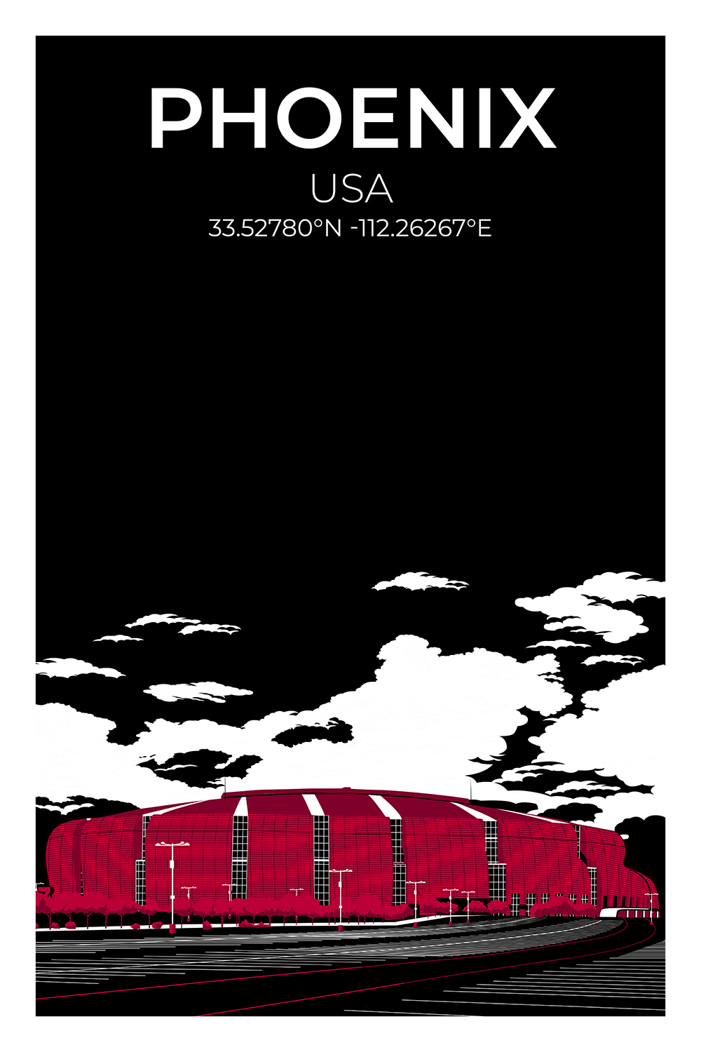 Stadion Illustration Poster Phoenix