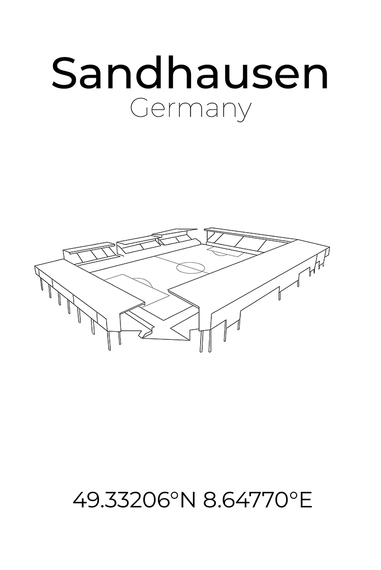 Stadion Poster Sandhausen, Line Art Print