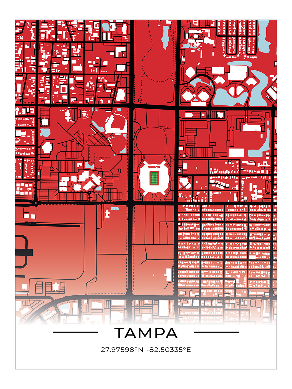 Football Stadion Map Poster Tampa