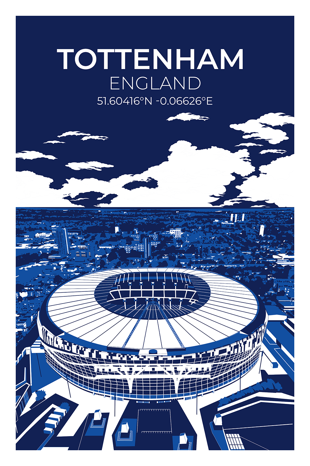 Stadion Illustration Poster Tottenham