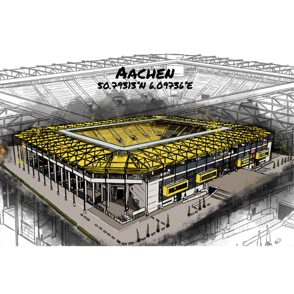 Stadion Poster Aachen Art Print
