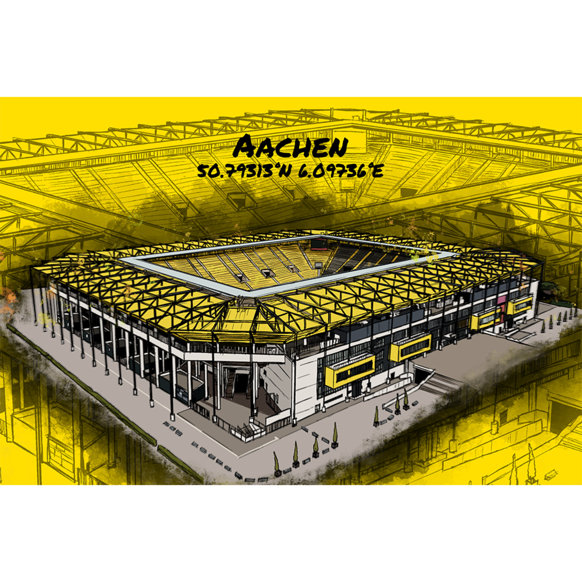 Stadion Poster Aachen Art Print