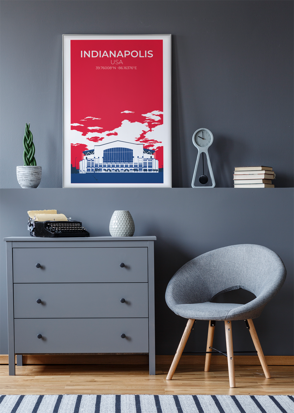 Stadion Illustration Poster Indianapolis