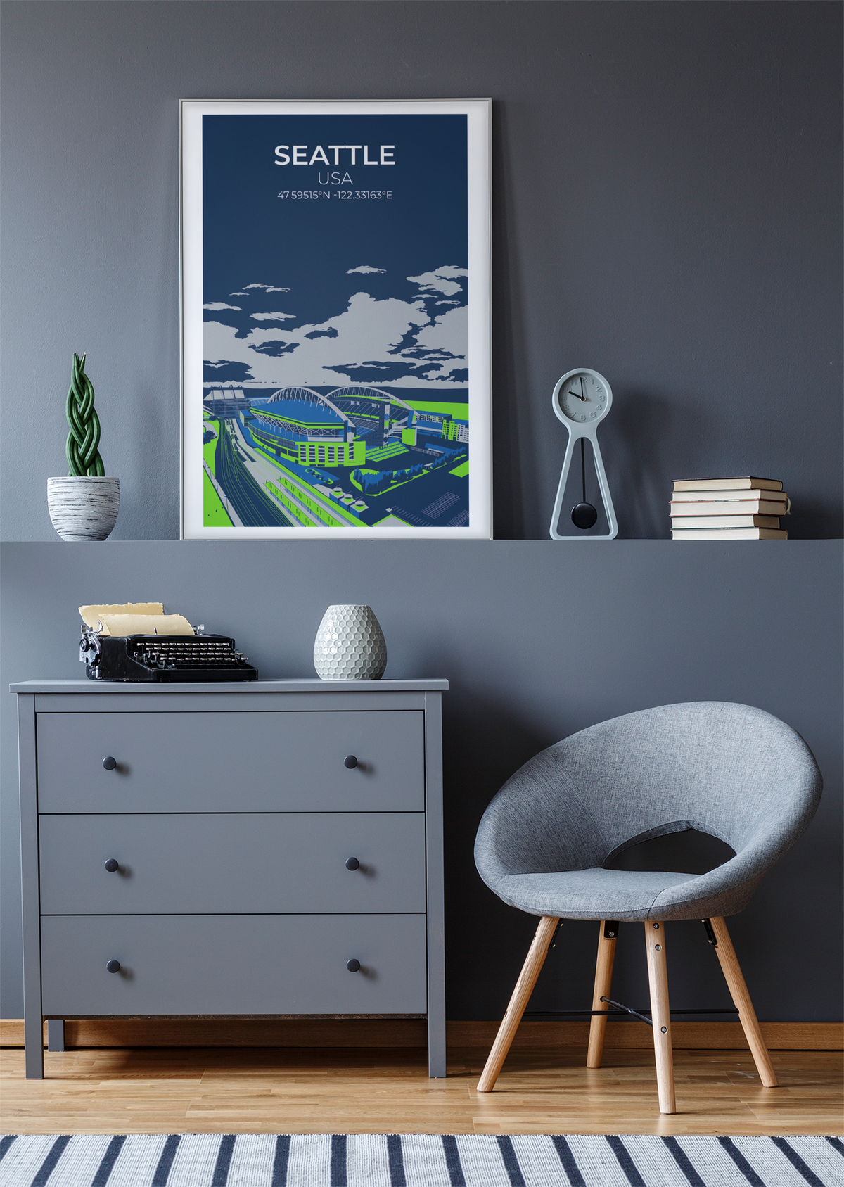 Stadion Illustration Poster Seattle