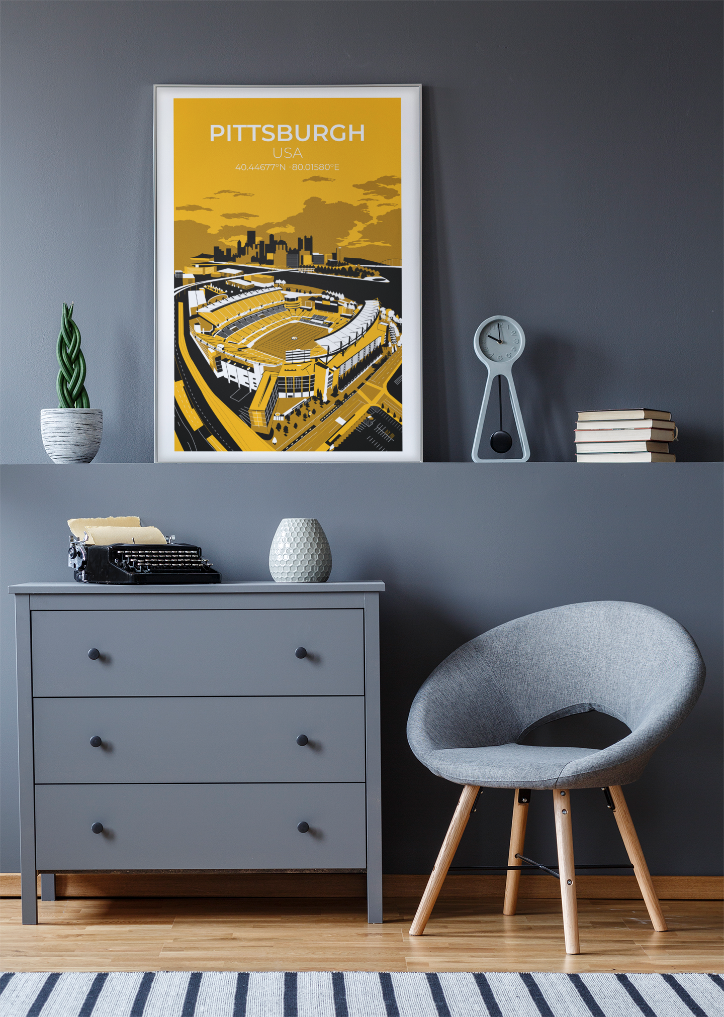 Stadion Illustration Poster Pittsburgh