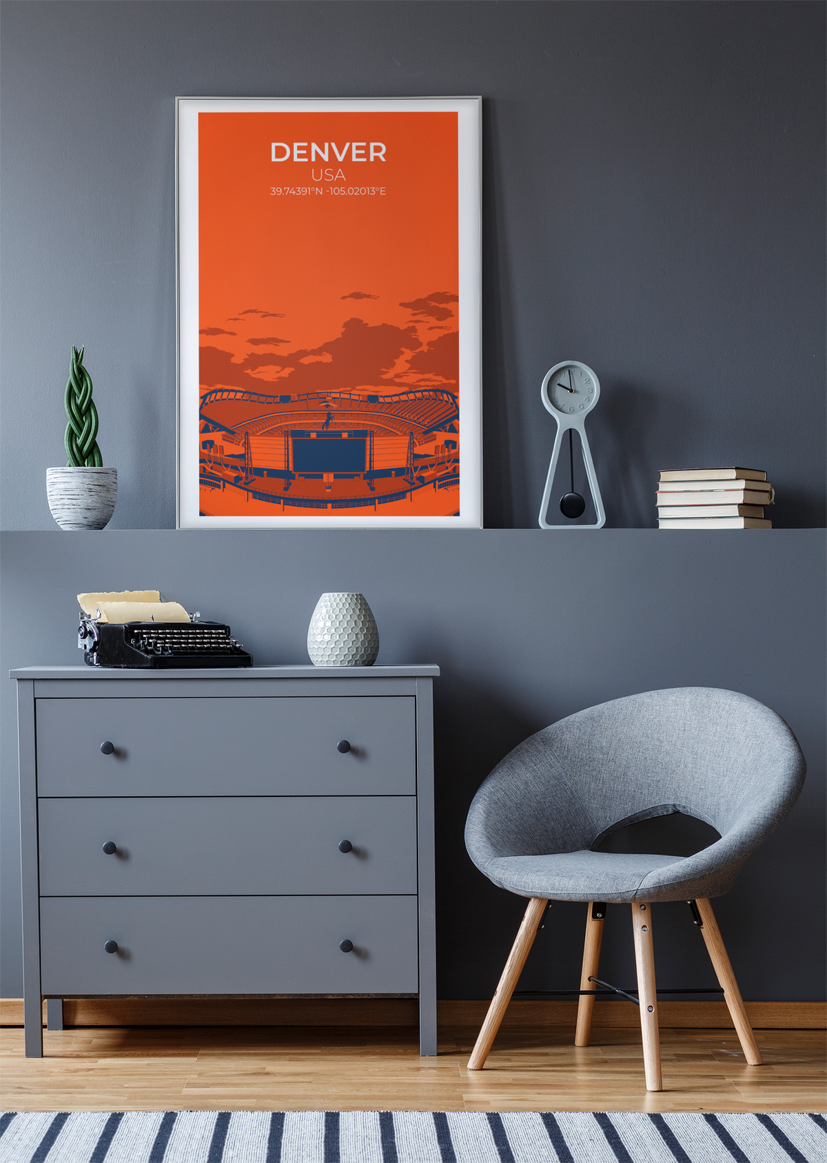 Stadion Illustration Poster Denver
