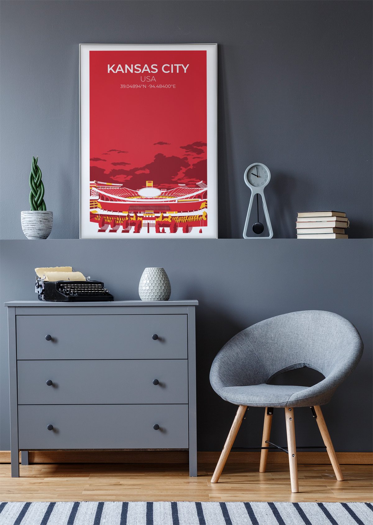 Stadion Illustration Poster Kansas City