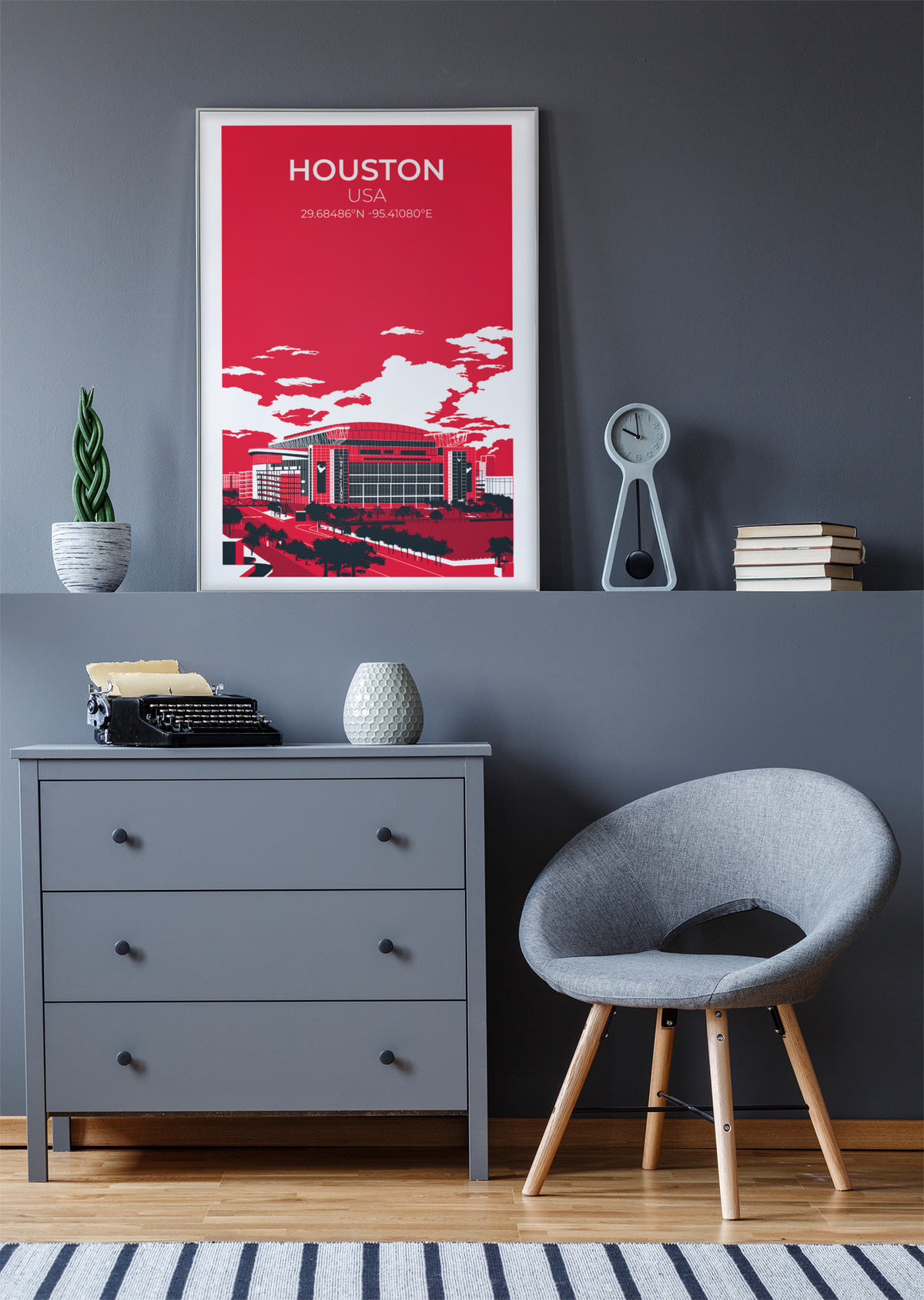 Stadion Illustration Poster Houston