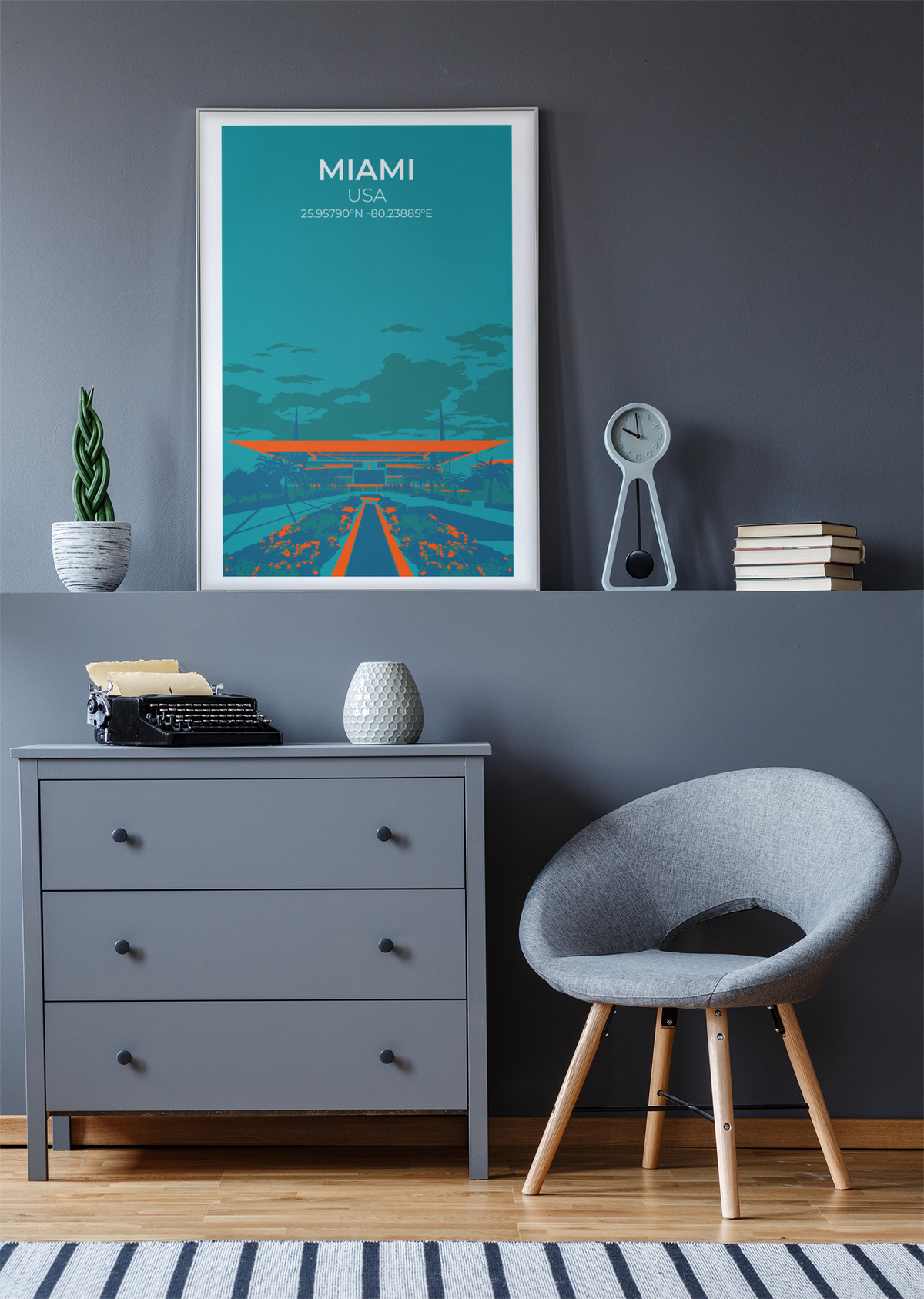 Stadion Illustration Poster Miami