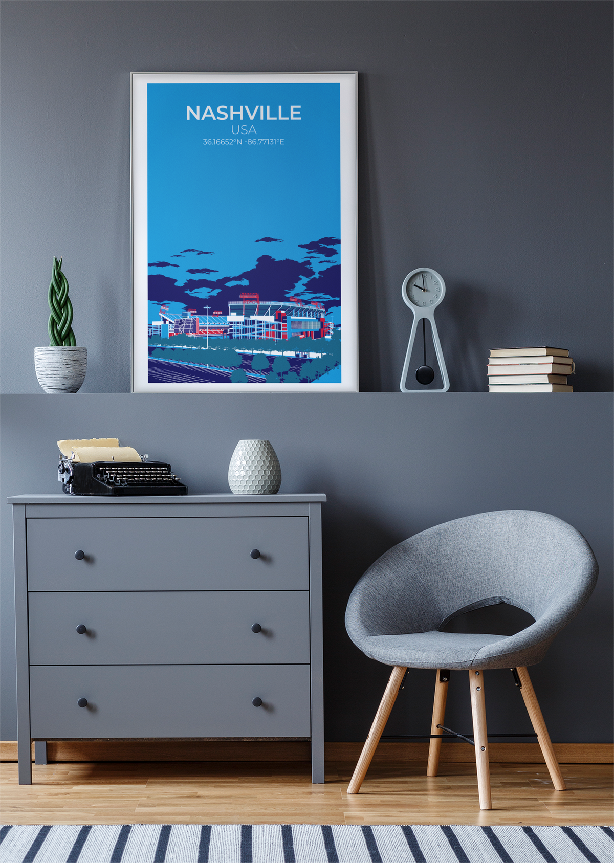 Stadion Illustration Poster Nashville
