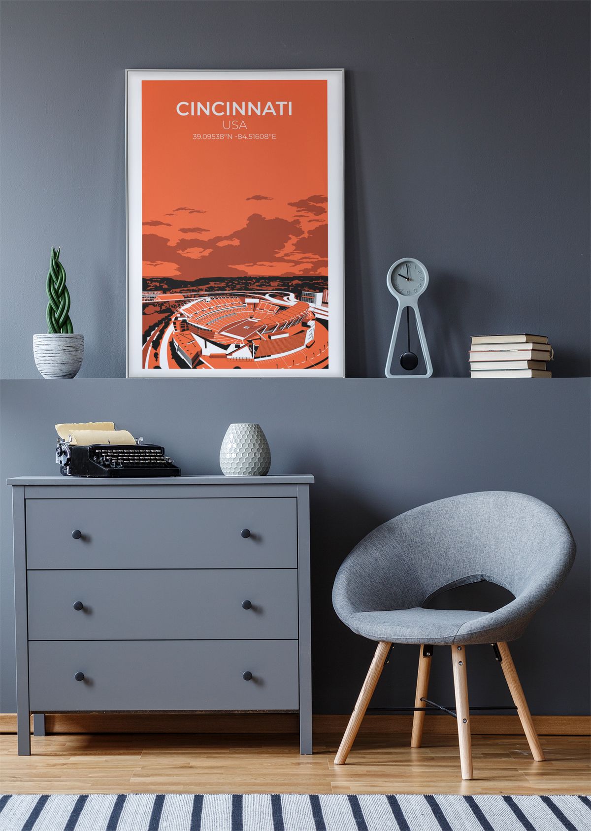 Stadion Illustration Poster Cincinnati