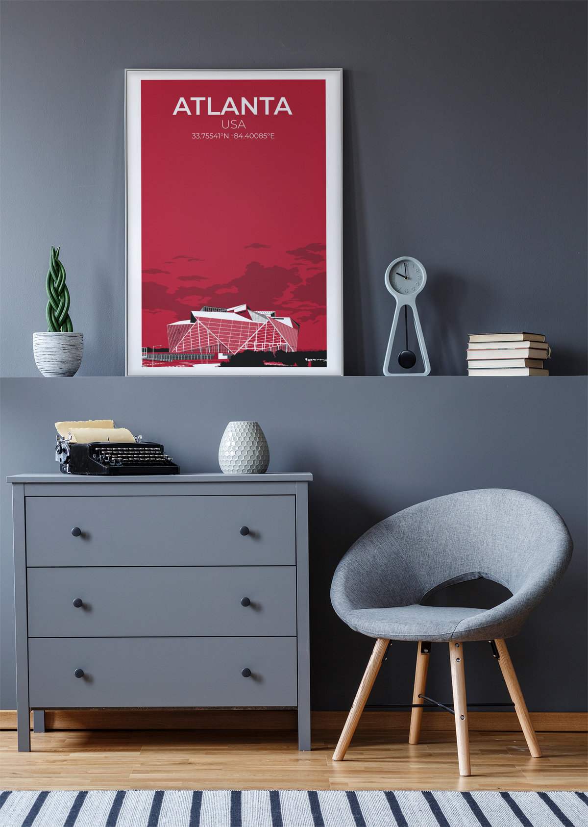 Stadion Illustration Poster Atlanta