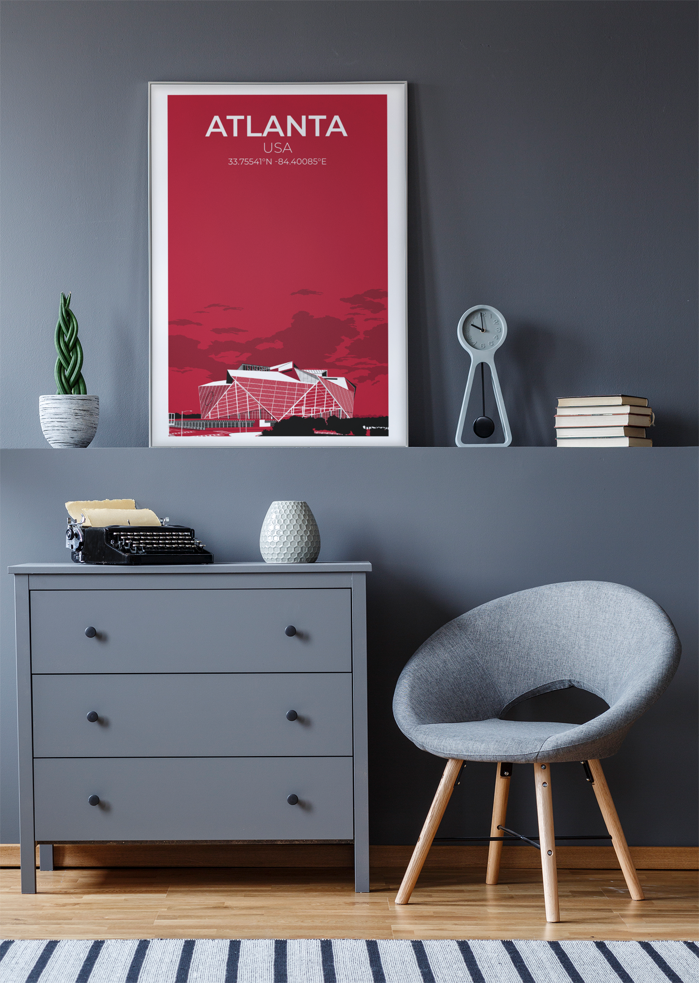 Stadion Illustration Poster Atlanta