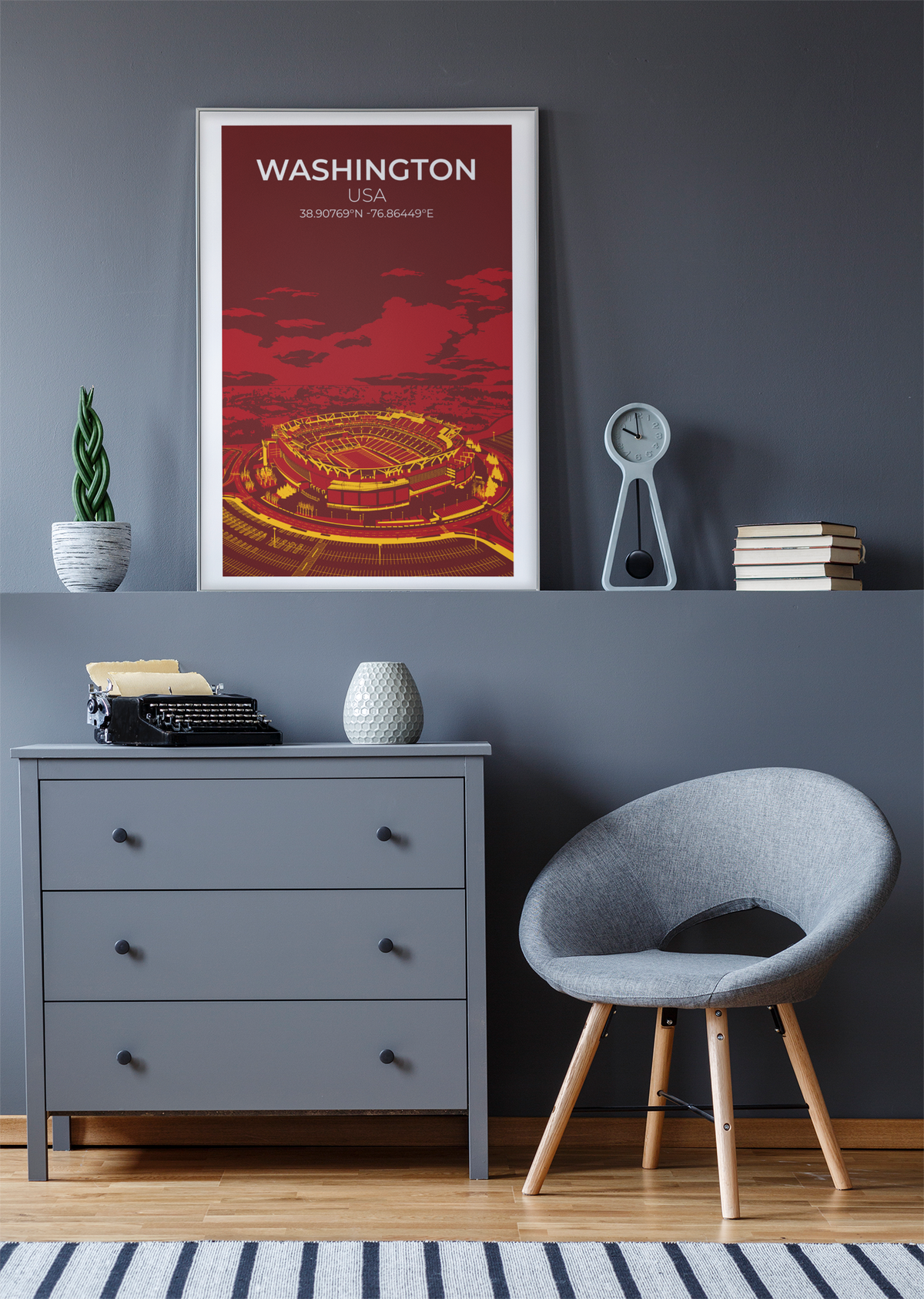 Stadion Illustration Poster Washington