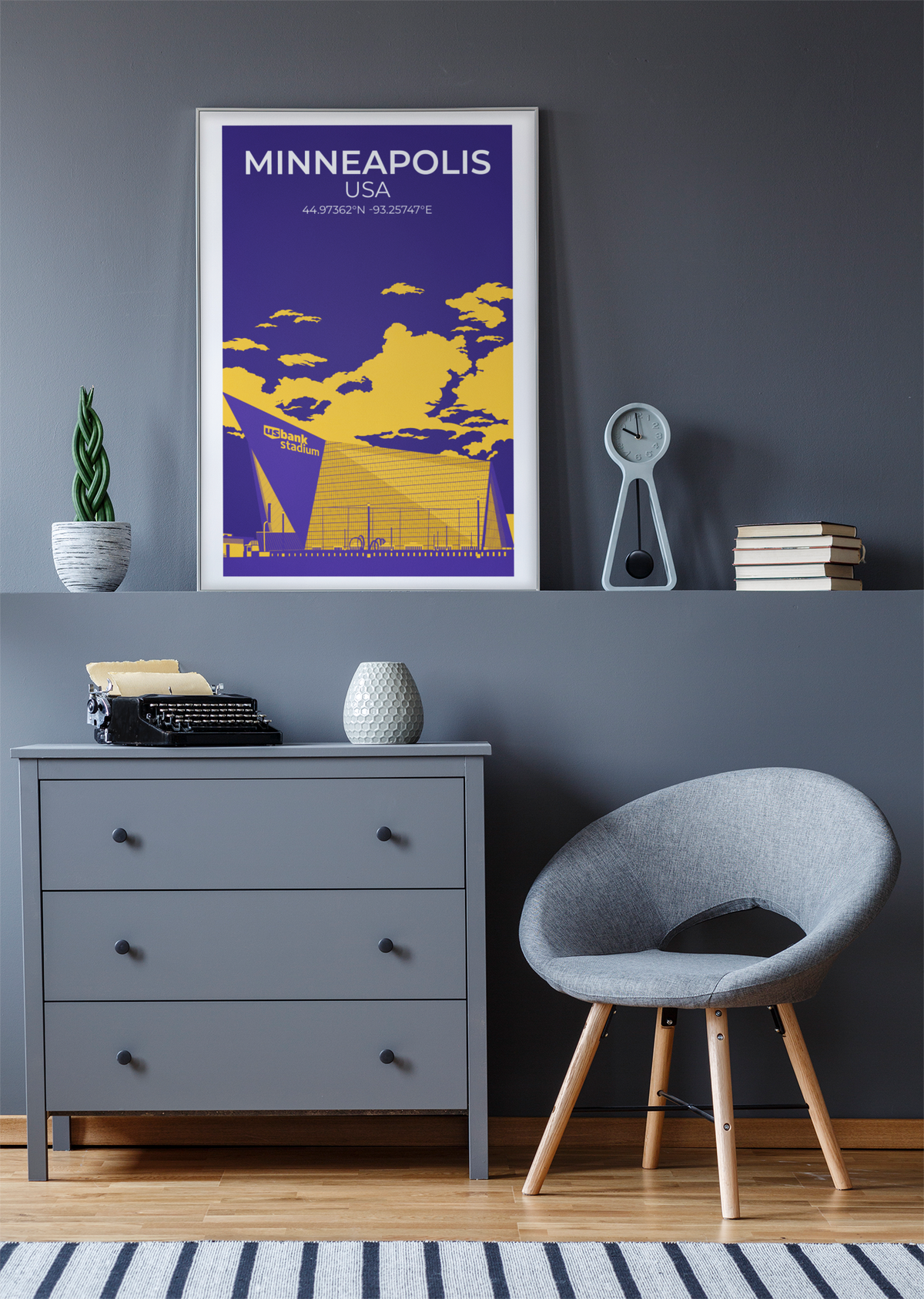 Stadion Illustration Poster Minneapolis - Minnesota