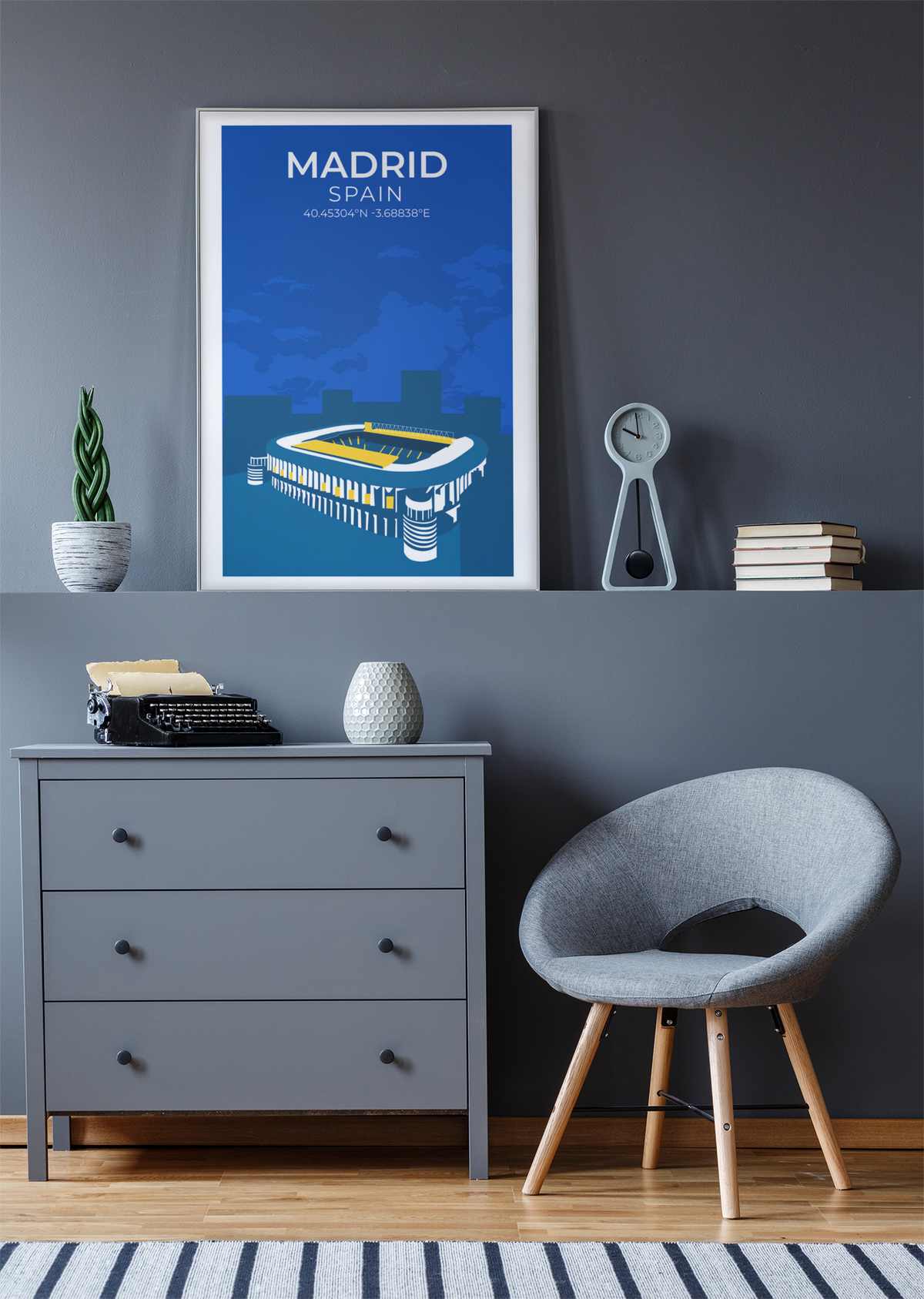 Stadion Illustration Poster Madrid - Vor dem Umbau